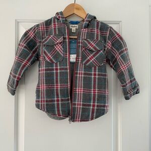 Hatley Kids Plaid Hoodie - Gray, Red, and Blue